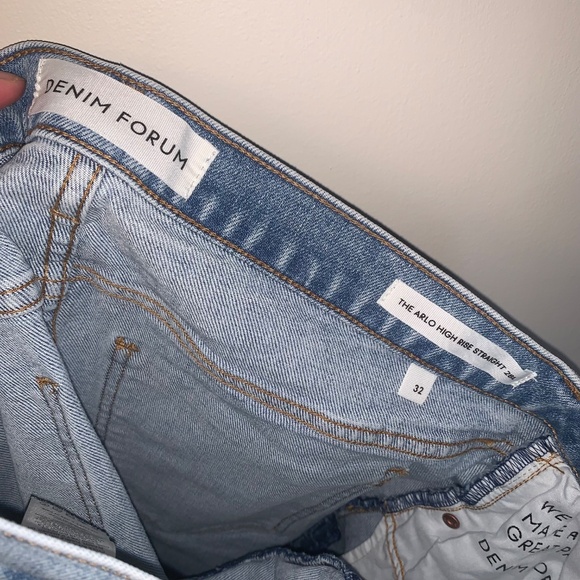 Denim Forum The Arlo Hi-rise Straight Jean 28L Size 32 - Picture 12 of 12